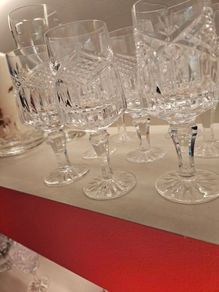 set of crystal sherry glasses