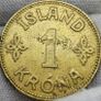 Island 1929 1 Krona Rare Coin Image 2