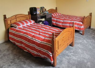Two Solid Pine Single Beds