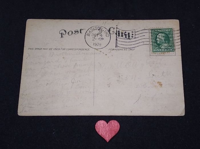1909 Antique Cartoon Postcard " I Beg Your Pardon " Hobo Interrupting Lovers