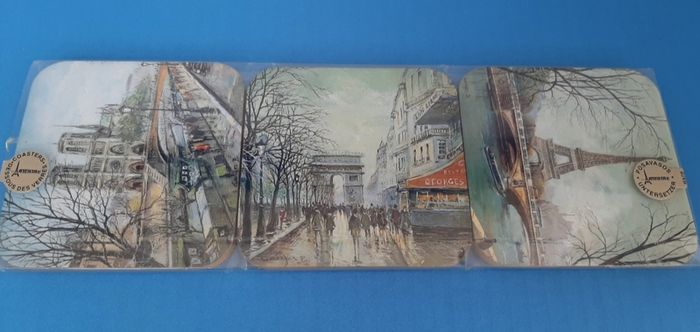 New vintage coasters Parisx6 in packaging
