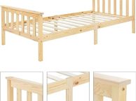 main image for ad Wooden slatted  Bed  Pine Wood, Solid Wood Bed Frame with Slatted Frame and Feet, Single Bed with Headboard and Footboard, Bed for Children and Adults Solid Wood Bed Children's Bed