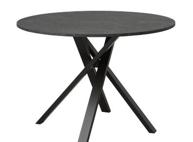 Dining Table Black Marble Effect