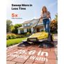 Walk-Behind Hand Push Floor Sweeper, Manual Floor Sweeper Non-Electric with 650mm Sweeping Width, 18.9L Waste Container & Adjustable Folding Handle for Yards Walkways Patios Garages - Yellow Image 6