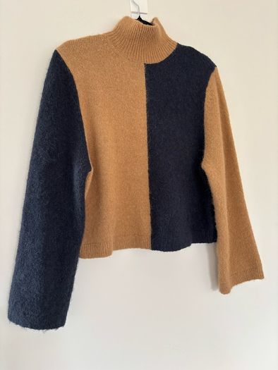 & Other Stories Two-Tone Mock Neck Sweater