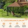 Outdoor Dog Kennel Puppy Play Pen with Canopy Garden Playpen Fence Crate Enclosure Cage Rotating Bowl 141 x 141 x 151 cm Image 5