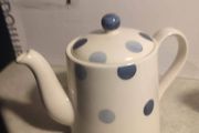 Fairmont and Main Blue Spot Earthenware Small 600ml Teapot with Lid, Blue/ Cream