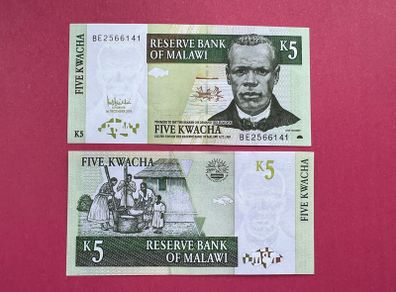 Malawi  5 Kwacha  2005  Pick  36c.  ( Uncirculated )