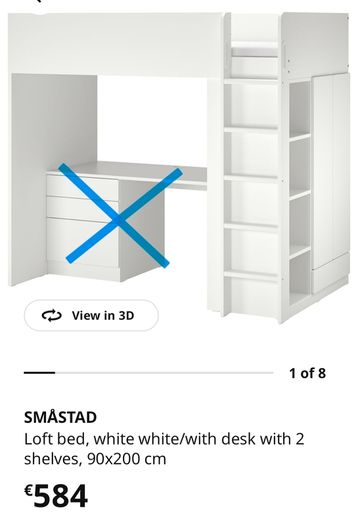 Ikea Loft Bed (incl. mattress)