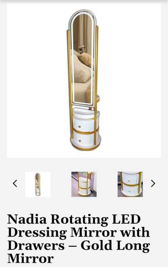 Rotating LED Dressimg  Mirror with Drawers