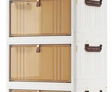 FACTORY 4 Tier Stackable Storage Box Set with Lids, 23L Capacity per Tier, Wheeled Storage Bins with Brakes