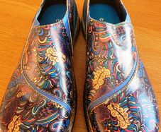 Blue multi Boho designer shoes