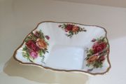 Small  Square Confection Bowl / Jam Dish Royal Albert Old Country Roses Bone China