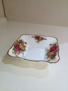 Small  Square Confection Bowl / Jam Dish Royal Albert Old Country Roses Bone China