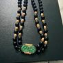 14k gold and curved jade with diamond necklace Image 10