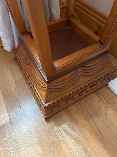 Wooden and glass stand