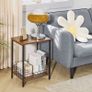 Side Table, End Table with Storage Rack, Small Nightstand, Coffee Table, Industrial Style, Small Table in Living Room and Bedroom, 40 x 29 x 52cm Rustic Brown (FREE SHIPPING) Image 5