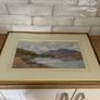 Vintage watercolour Painting Lake & Mountain Scene Image 7