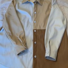 DV8 leather shirt jacket