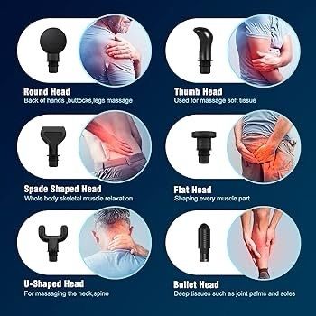 NEW SALE | Deep Tissue,30 Speeds Powerful Percussion Portable ,6 Massage Heads,LCD Touch Screen, Handheld for Muscle Pain Relief