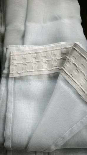 Curtains Tab Top Transparent  2 piece set 137x140cm   White