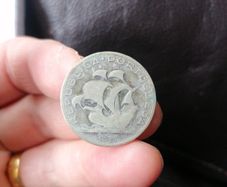 1934 Portugal Silver 5 Escudos Coin