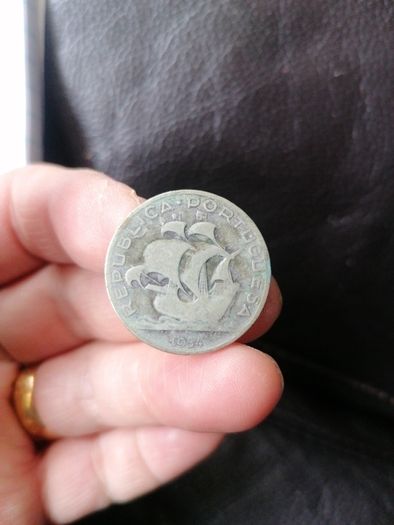1934 Portugal Silver 5 Escudos Coin