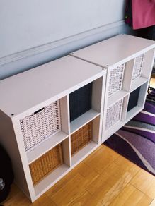 Storage boxes with rattan compartments