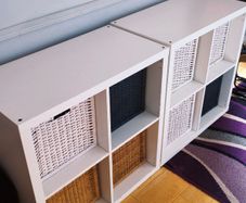 Storage boxes with rattan compartments
