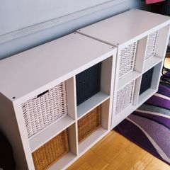 Storage boxes with rattan compartments