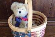 Boyd Bear Jackie BearAmerican with her American basket Collectible (not a toy)
