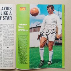 Johnny Giles autograph vintage magazine Leeds Utd