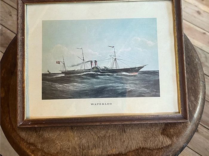English Nautical Ship Lithograph, Waterloo