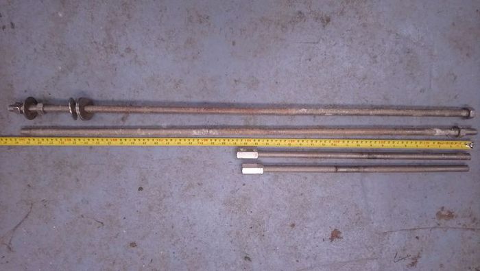 two stainless steel threaded rods 1.5m each