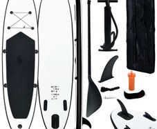 VidaXL Inflatable Stand Up Paddleboard Set - Black & White