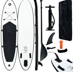 VidaXL Inflatable Stand Up Paddleboard Set - Black & White