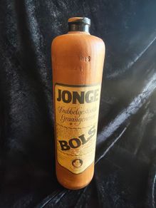 vintage Empty stoneware gin bottle