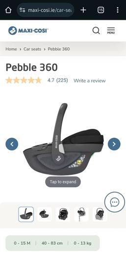 Maxi Cosi Pebble 360 Infant Carseat (Base NOT included)