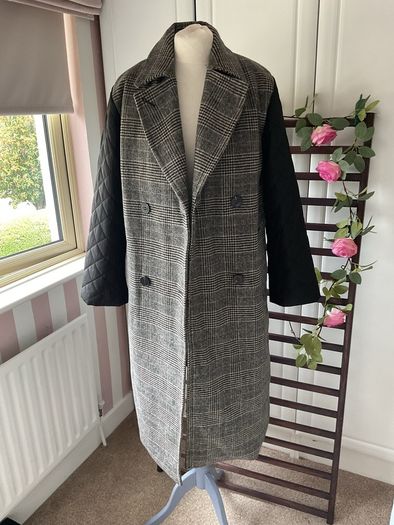 coat byoung herringbone double breast coat (36) oversized 10/12
