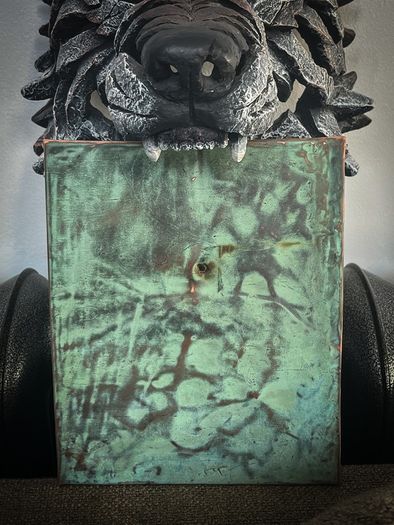 1 Rustic Patinated Turquoise Copper Abstract Wall Art Farmhouse Decor Copper Wall Hangings Metal Wall Art