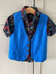 Next 2 piece floral shirt and waistcoat set 3-4 years