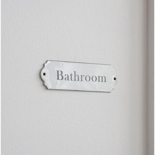 Enamel Bathroom Sign White  GT7