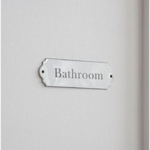 Enamel Bathroom Sign White  GT7