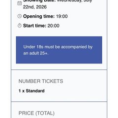 Sophie Ellis-Bextor X1 standing ticket