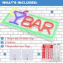 Neon Open Sign, Neon BAR Sign Light 42cm L X 22cm W X 1.2cm (FREE POSTAGE) Image 4