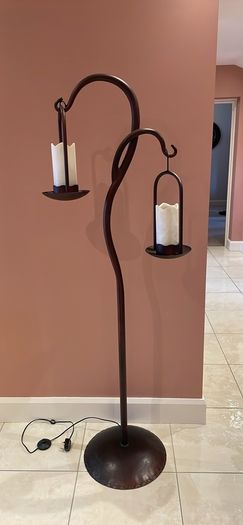 Premium Castillo Collection Solid Wrought Iron Double Floor Lamp