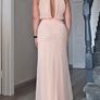 Long Open back Peach Dress, size 8, Miss Selfridge Image 2