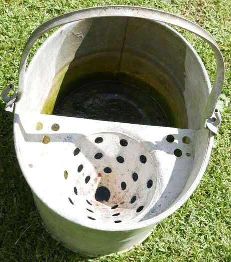 Vintage Galvanized Mop Bucket Garden Planter