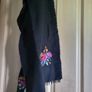 Black embroidered scarf with flower Image 3