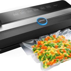 Vacuum Sealer Machine, Automatic Food Sealer Machine for w/Built-in Cutter|Starter Kit|Led Indicator Lights|Easy to Clean|Dry & Moist Food Modes| Compact Design (Black)